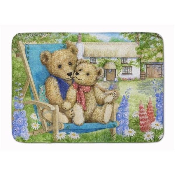Carolines Treasures Carolines Treasures CDCO0306RUG Springtime Teddy Bears in Flowers Machine Washable Memory Foam Mat CDCO0306RUG - main